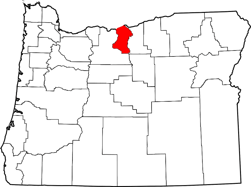 An image highlighting Sherman County in Oregon