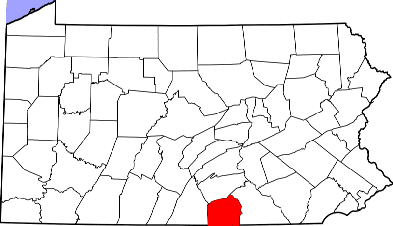 An illustration of Adams County in Pennsylvania