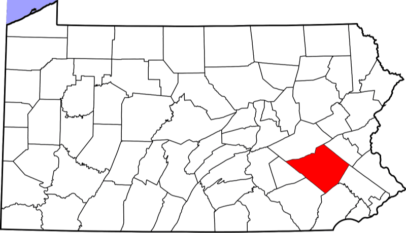 An image highlighting Berks County in Pennsylvania