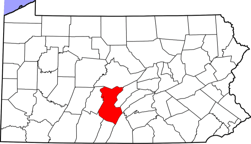 An illustration of Huntingdon County in Pennsylvania