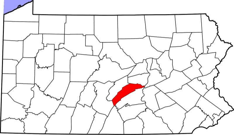 An image highlighting Juniata County in Pennsylvania