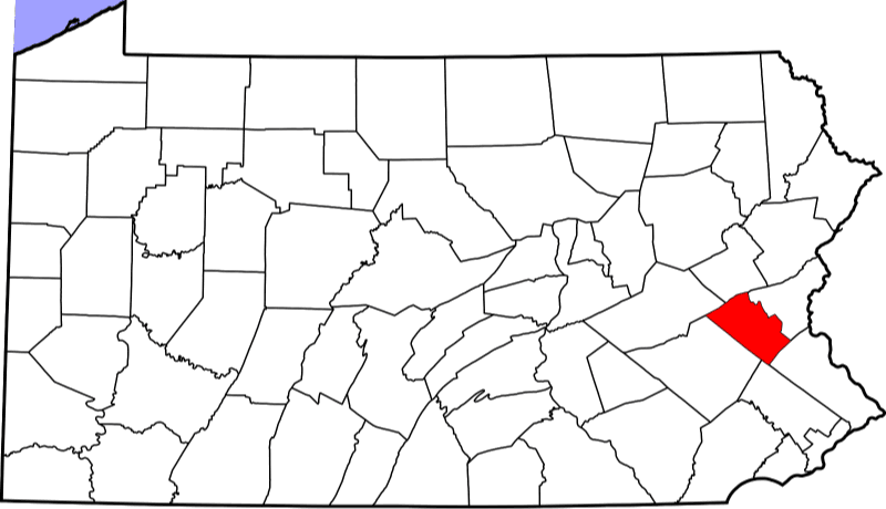 An image highlighting Lehigh County in Pennsylvania
