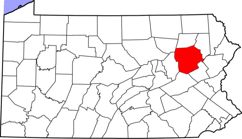 An image highlighting Luzerne County in Pennsylvania
