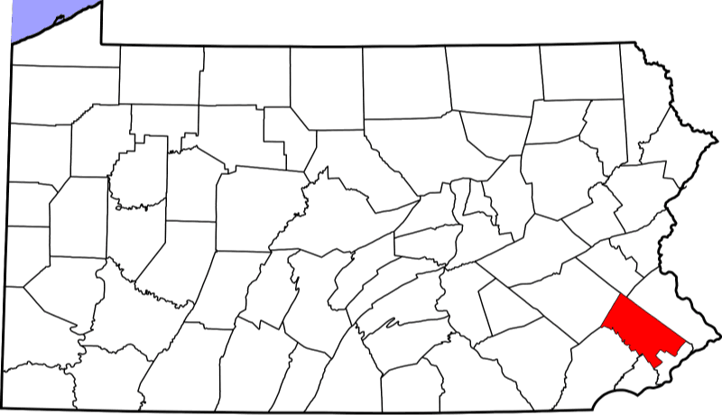 An image highlighting Montgomery County in Pennsylvania
