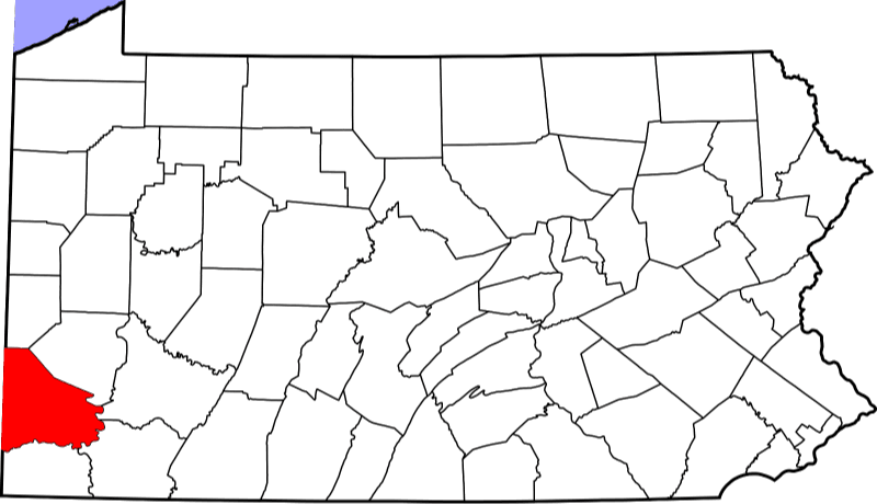 An image highlighting Washington County in Pennsylvania