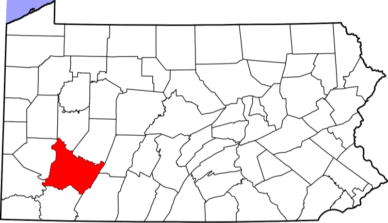 An image highlighting Westmoreland County in Pennsylvania