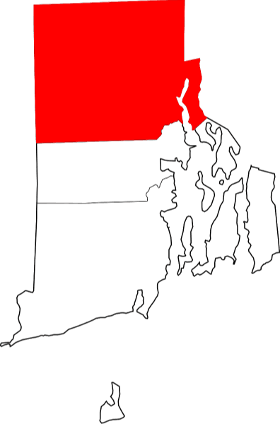 An image highlighting Providence County in Rhode Island