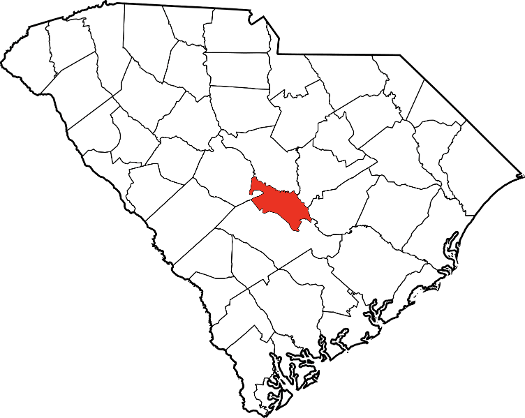 An image highlighting Calhoun County in South Carolina