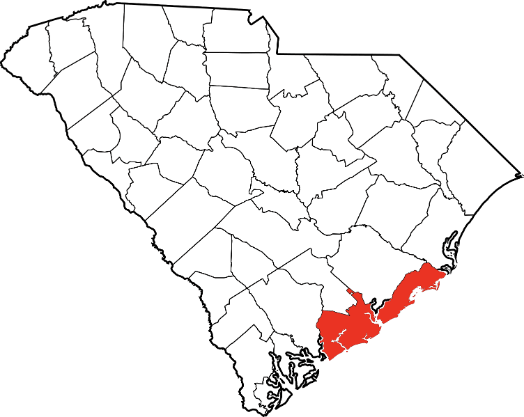 An illustration of Charleston County in South Carolina