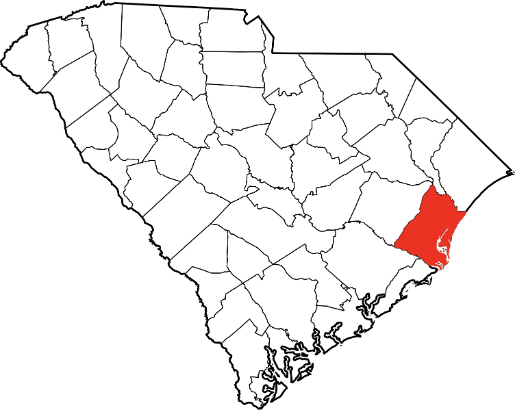 An image highlighting Georgetown County in South Carolina