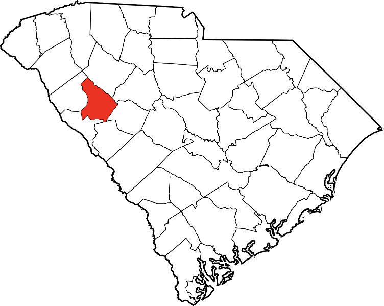 An illustration of Greenwood County in South Carolina