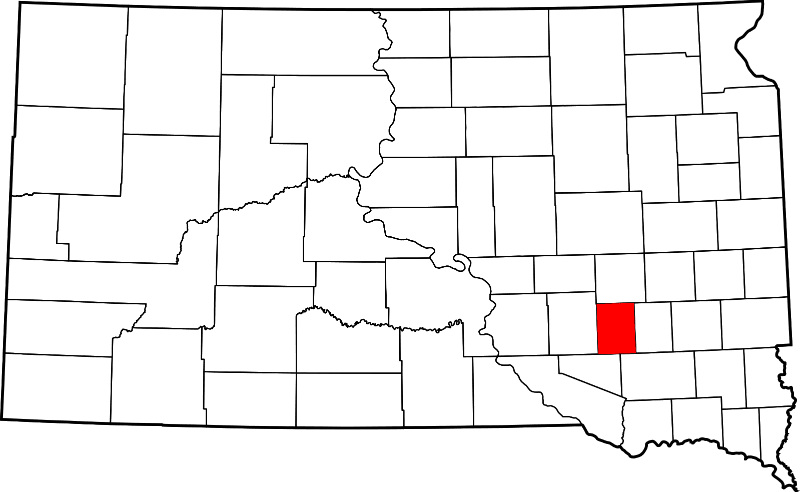 An image highlighting Davison County in South Dakota