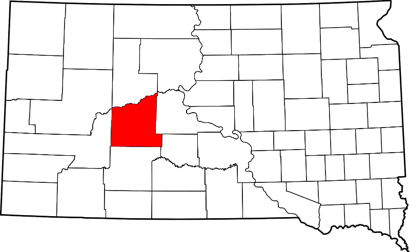 An image highlighting Haakon County in South Dakota