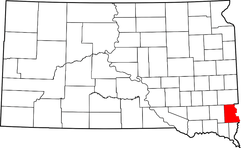 An image highlighting Lincoln County in South Dakota