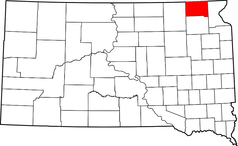 An image highlighting Marshall County in South Dakota