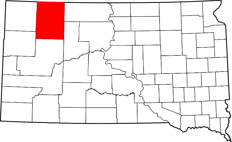 An image highlighting Perkins County in South Dakota