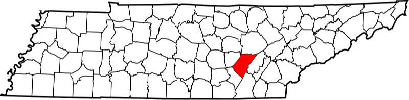 An illustration of Bledsoe County in Tennessee