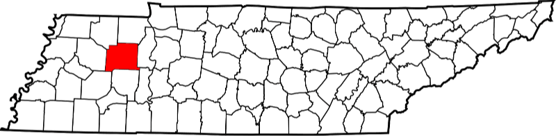 An illustration of Carroll County in Tennessee