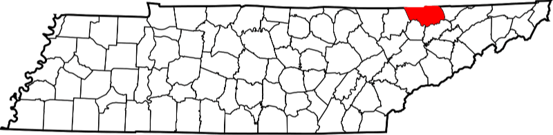 An illustration of Claiborne County in Tennessee
