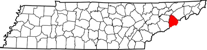 An illustration of Cocke County in Tennessee