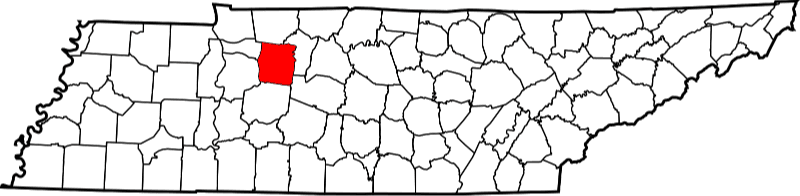 An illustration of Dickson County in Tennessee