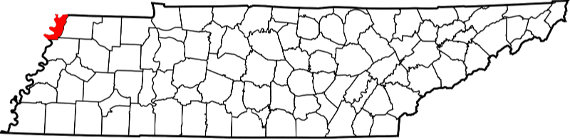 An illustration of Lake County in Tennessee