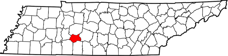 An image highlighting Lewis County in Tennessee