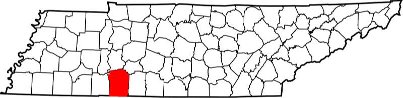 An image highlighting Wayne County in Tennessee