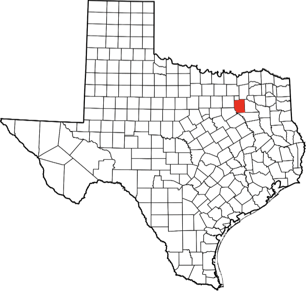 An image highlighting Kaufman County in Texas