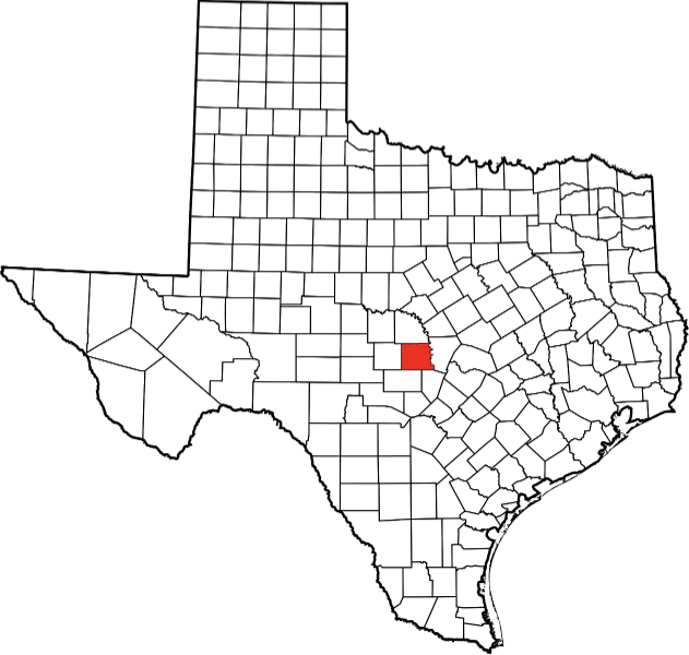 An image highlighting Llano County in Texas
