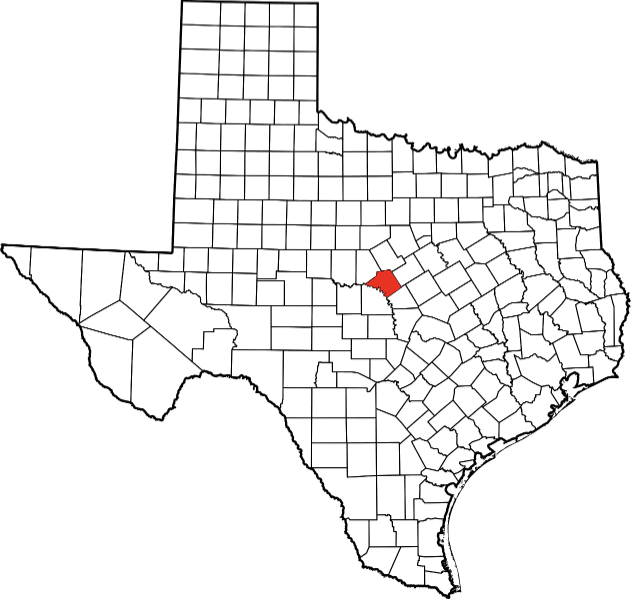 An illustration of Mills County in Texas