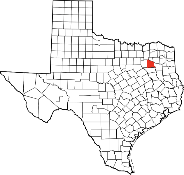 An image highlighting Van Zandt County in Texas