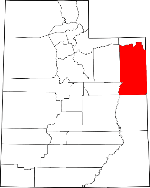 An image highlighting Uintah County in Utah