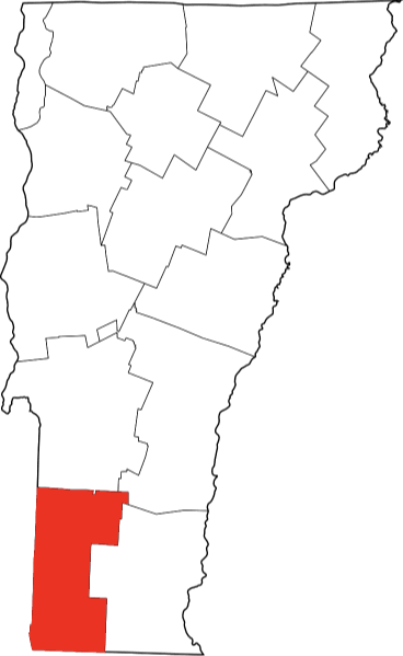 A picture displaying Bennington County in Vermont
