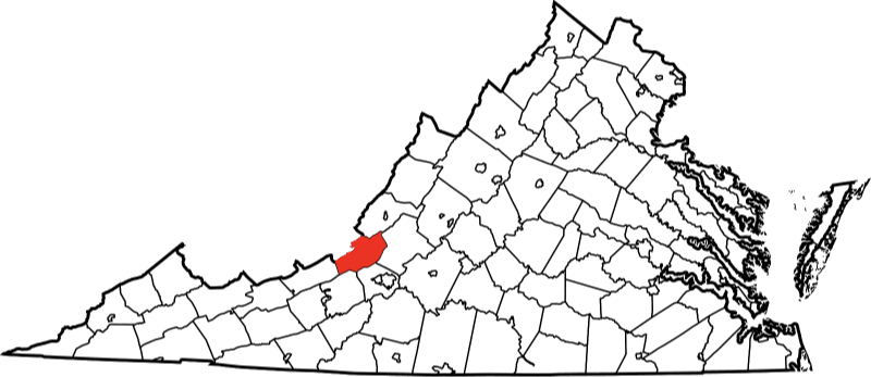 An image highlighting Culpeper County in Virginia