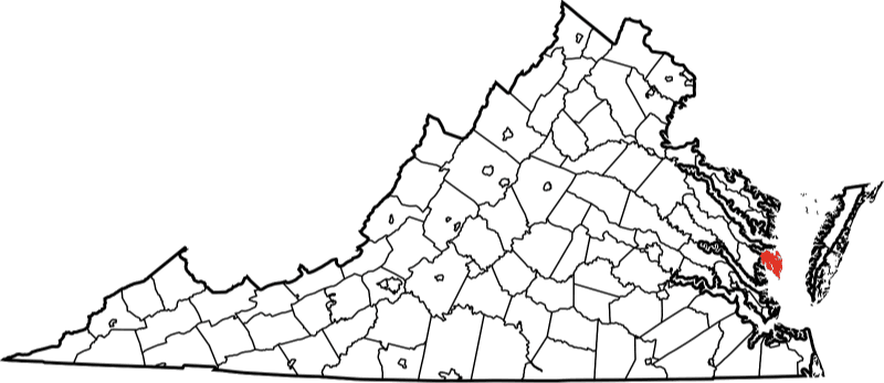 An image highlighting Mecklenburg County in Virginia