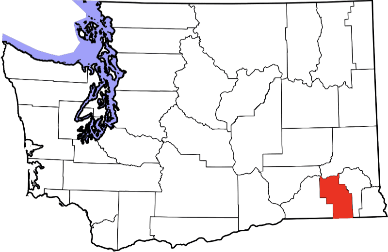 An image highlighting Columbia County in Washington