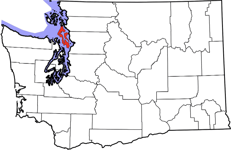 An image highlighting Island County in Washington