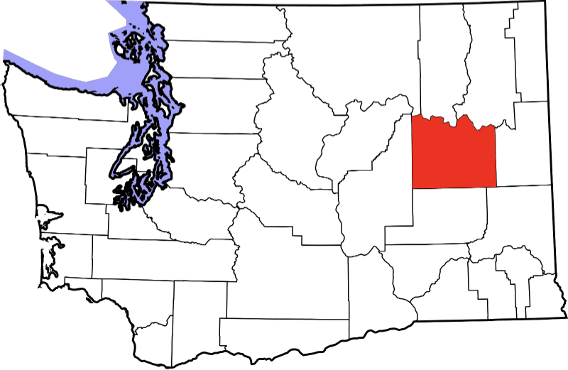 An image highlighting Lincoln County in Washington