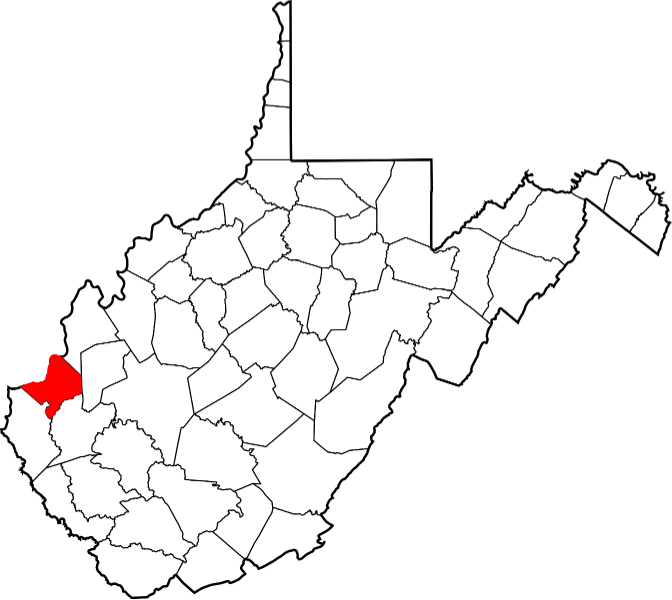 An image highlighting Cabell County in West Virginia