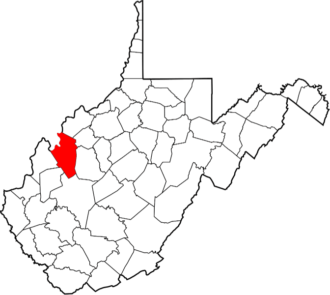 An image highlighting Jackson County in West Virginia