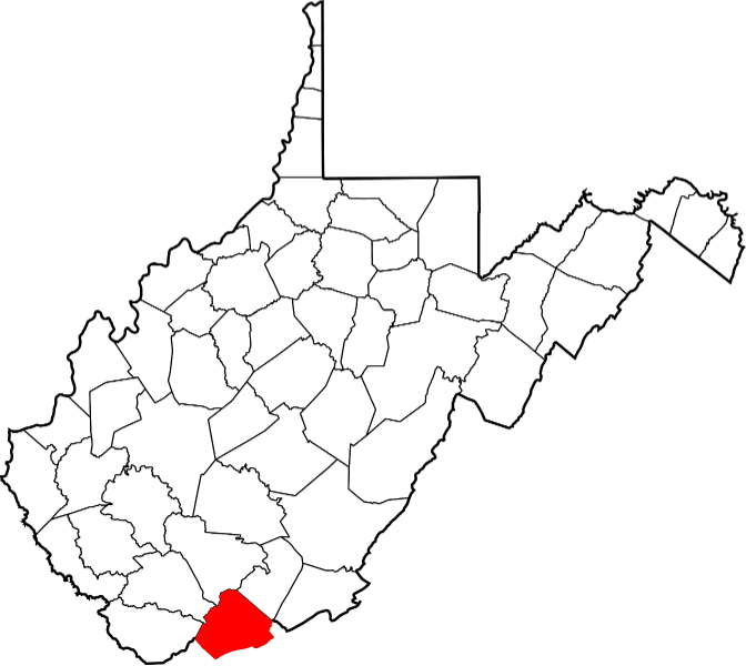 An image showing Mercer County in West Virginia