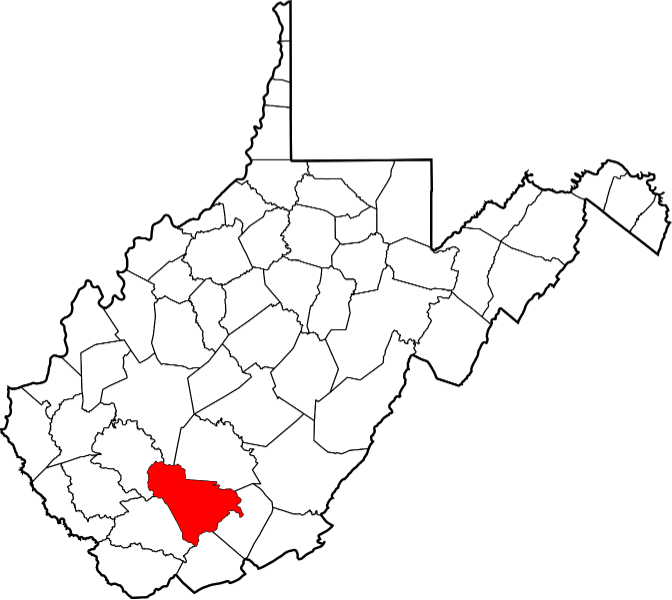 An illustration of Raleigh County in West Virginia