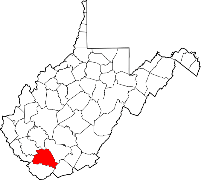 An illustration of Wyoming County in West Virginia
