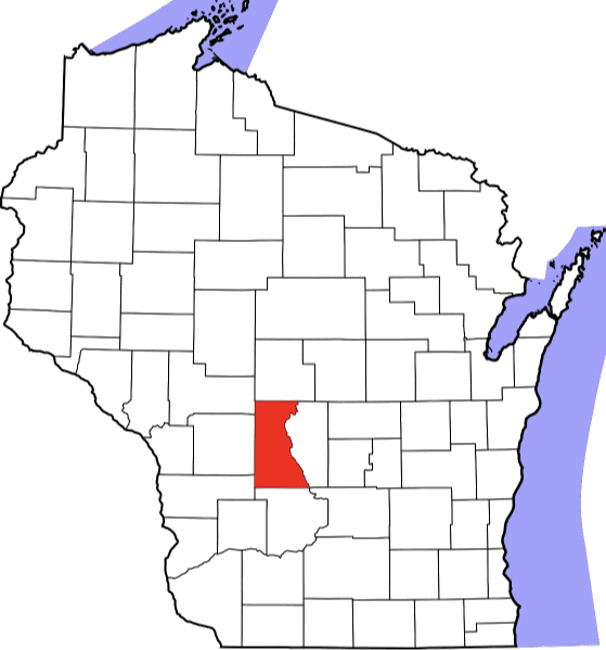 An illustration of Juneau County in Wisconsin
