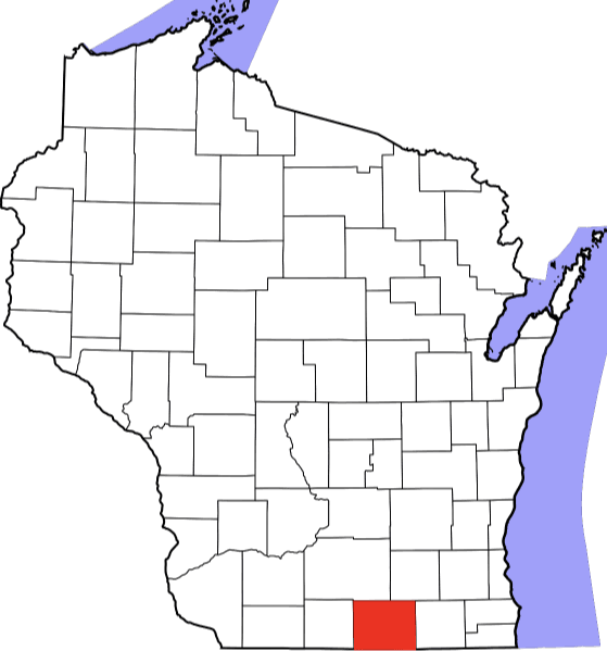 An illustration of Rock County in Wisconsin