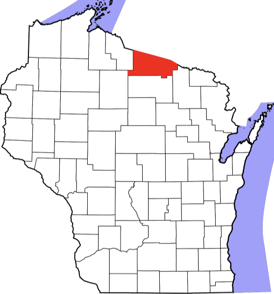 A picture displaying Vilas County in Wisconsin