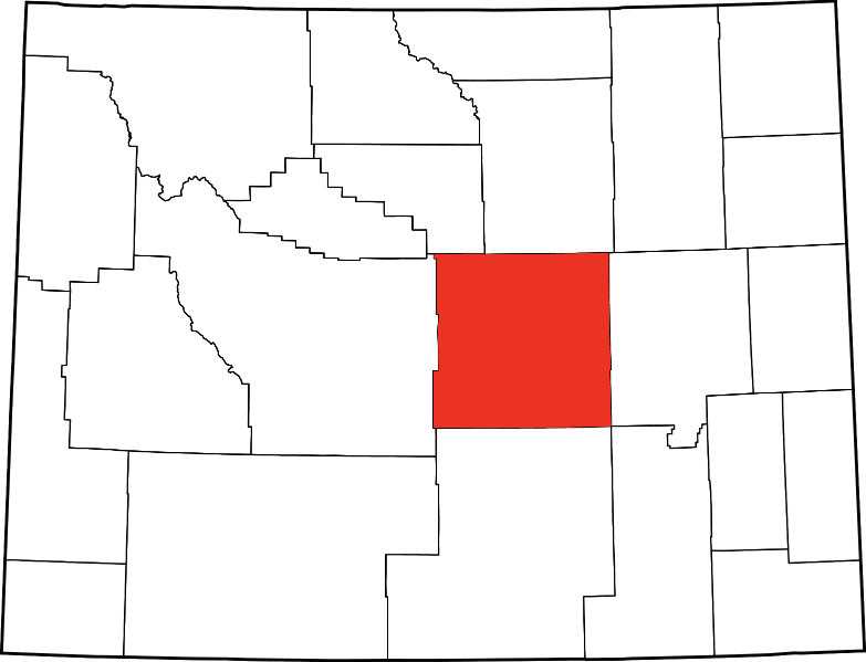 An image highlighting Natrona County in Wyoming