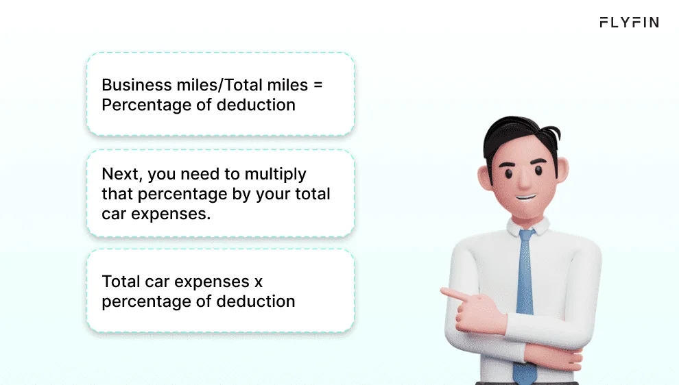 Infographic showing how to use the actual expenses deduction method.