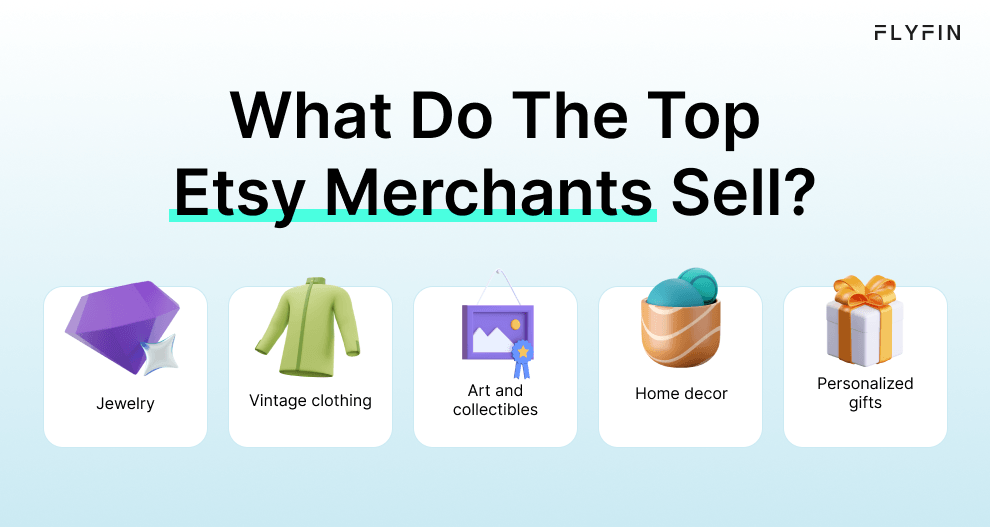 What Do The Top Etsy Merchants Sell listing five popular categories for Etsy sellers.